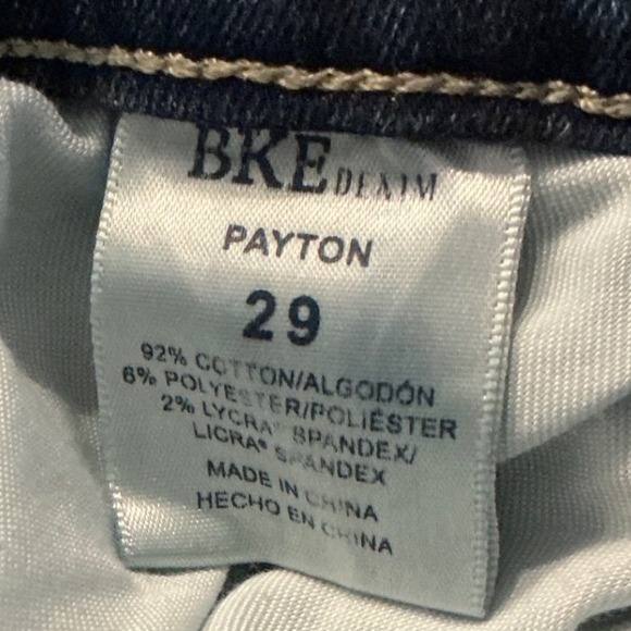 BKE Payton Mid Rise Universal Fit Distressed Jeans Dark Wash ABK2129 Size 29 - Picture 4 of 10